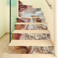 thumbnail image 2 of Stair Stickers Set of 14 Marble Texture, Decorative Staircase Sticker Decals Removable for Stairs Risers Stairway Wall Decor, Brown Stair Decal 39.37 x 7.08 inch, 2 of 6