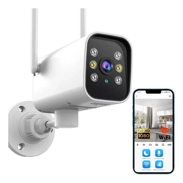 Cámara De Seguridad Inalámbrica Exteriores Hd 2mp Mvpsmart Color Blanco