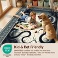 thumbnail image 4 of Design&I 6'x9' Washable Area Rug Snake Serpent Round Gothic Intertwined Motif Damask Frame Coiled for Queen Size Bedroom, Under Bed, Sleek Flatweave Pet Friendly, 4 of 7
