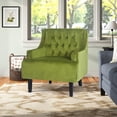 thumbnail image 2 of Homebeez Modern Velvet Single Sofa Chair with Arms for Living Room Bedroom, Green, 2 of 7