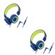 thumbnail image 2 of Monstrate Auriculares con cable de 3,5mm, PC de escritorio, portátil, para niños, protección auditiva, Control de línea, auriculares para Azul verde 2Conjunto, 2 of 6