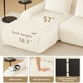 thumbnail image 5 of Cloud Sectional Couches for Living Room, Boneless Couch Modular Sectional Sofa, U Shaped Couch Modern Deep Seat Sofa with Ottoman, 3 Seater Floor Sofas for Bedroom, No Assembly Required,White, 5 of 10