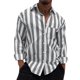 thumbnail image 2 of Men's Summer New Loose Print Long Sleeve Shirt Cardigan Beach Shirt2XL, 2 of 5