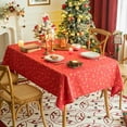 thumbnail image 2 of Zhuge Christmas Rectangle Tablecloths Table Cover for Dining, Parties, Xmas, Holiday, Winter-SIZE G:53*94inch ,Red, 2 of 4