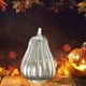 thumbnail image 4 of Adorno de mesa de calabaza de vidrio, escultura coleccionable de calabaza de vidrio para otoño Plata 2, 4 of 8