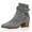Grey, variant on YDN Women Block Low Heel Suede Cowgirl Boots Pull on Ankle Bootie with Buckle Strap Shoes Size 7 Tan