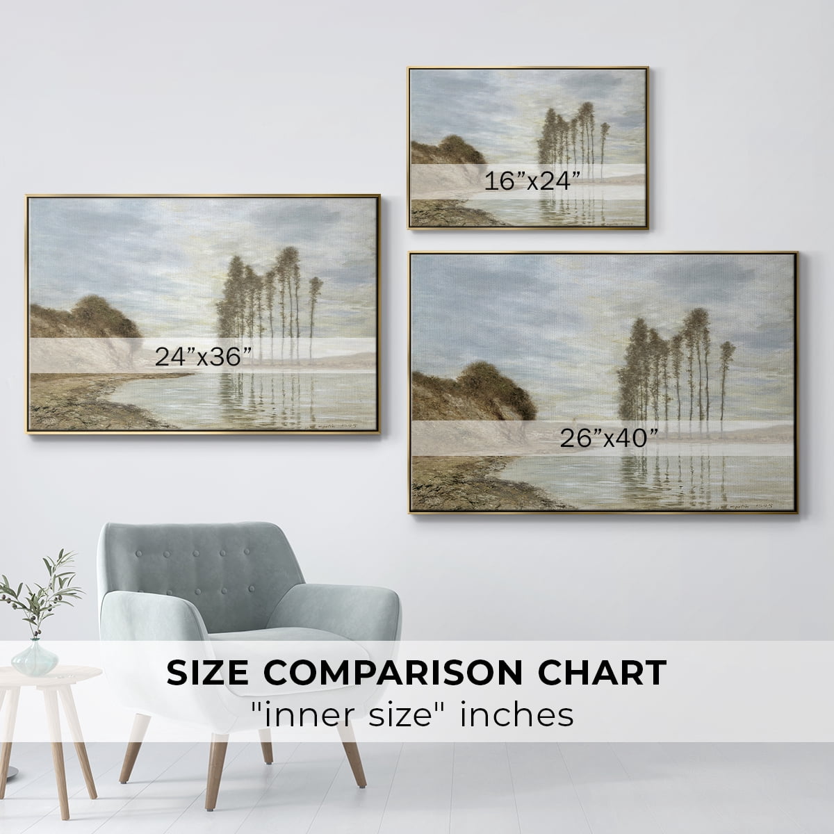 Vintage Landscape-CCCXLV By Wexford Home Framed in Gold Wood Gallery Wrapped Canvas 27 in. x 41 in.