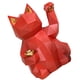 thumbnail image 4 of Figurita de gato de la fortuna estilo geométrico resina ecológica figura de Maneki Neko rojo brillante para estante de escritorio de mesa rojo, 4 of 10