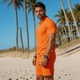 thumbnail image 3 of HBGVBA Men's Summer Shorts Set Shirt Outfit Casual Sport Versatile Slim Fitted Short Sleeve Fashion Outfit Set, 3 of 5