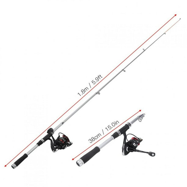 Fugacal Outdoor Fishing Equipment,Portable Fishing Pole Set Telescopic  Fishing Rod Reel Combos Kit Accessory for Outdoor Fishing,Fishing Rod Reel