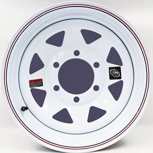 15" x 6" White Spoke Trailer Wheel 6-5.5" Bolt Circle