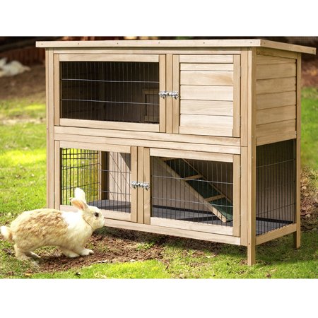 Gymax 52 Rabbit Hutch Outdoor Garden Backyard Wood Hen House