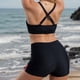 thumbnail image 5 of Penkiiy 3 piezas de la mujer Print Rash Guard, trajes de baño de manga larga cremallera construido en Bra Swim Shirts con boyshorts Diving Suit Surfing Split Swimsuit Set, 5 of 5