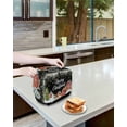 thumbnail image 4 of Fsddascl Black Christmas Toaster Cover 4 Slice, Large Kitchen Appliance Covers, Xmas Snowman Santa Elk Snowflake Tree Toaster Oven Cover with Loop, Bread Machine Cover Polyester Dust Cover Protection, 4 of 5