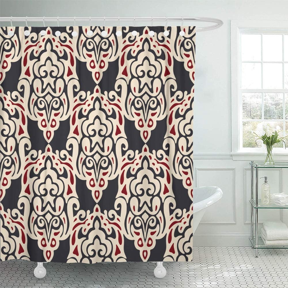 PKNMT Black Oriental Pattern Luxury Royal Medallion Abstract Antique