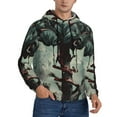 thumbnail image 2 of Naloa Zombie Flower Apocalypse Men's Casual Hooded Collar Drawstring Hoodies Pullover Sweatshirts Casual Long Sleeve Shirts-3X-Large, 2 of 7