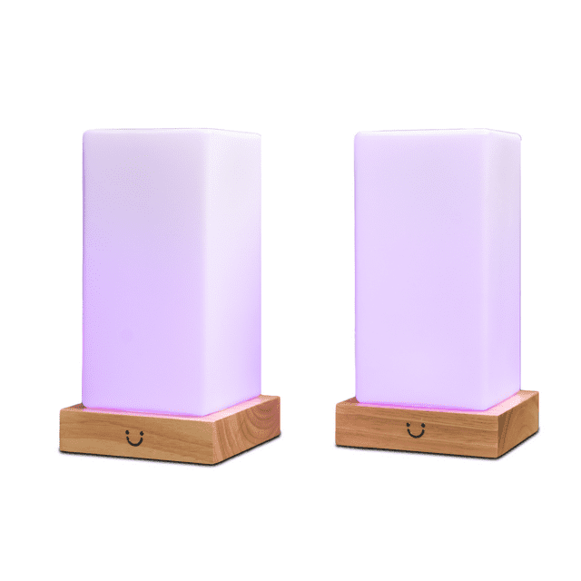 Modern Friendship Lamp Tower Wood & Glass Design Long Distance