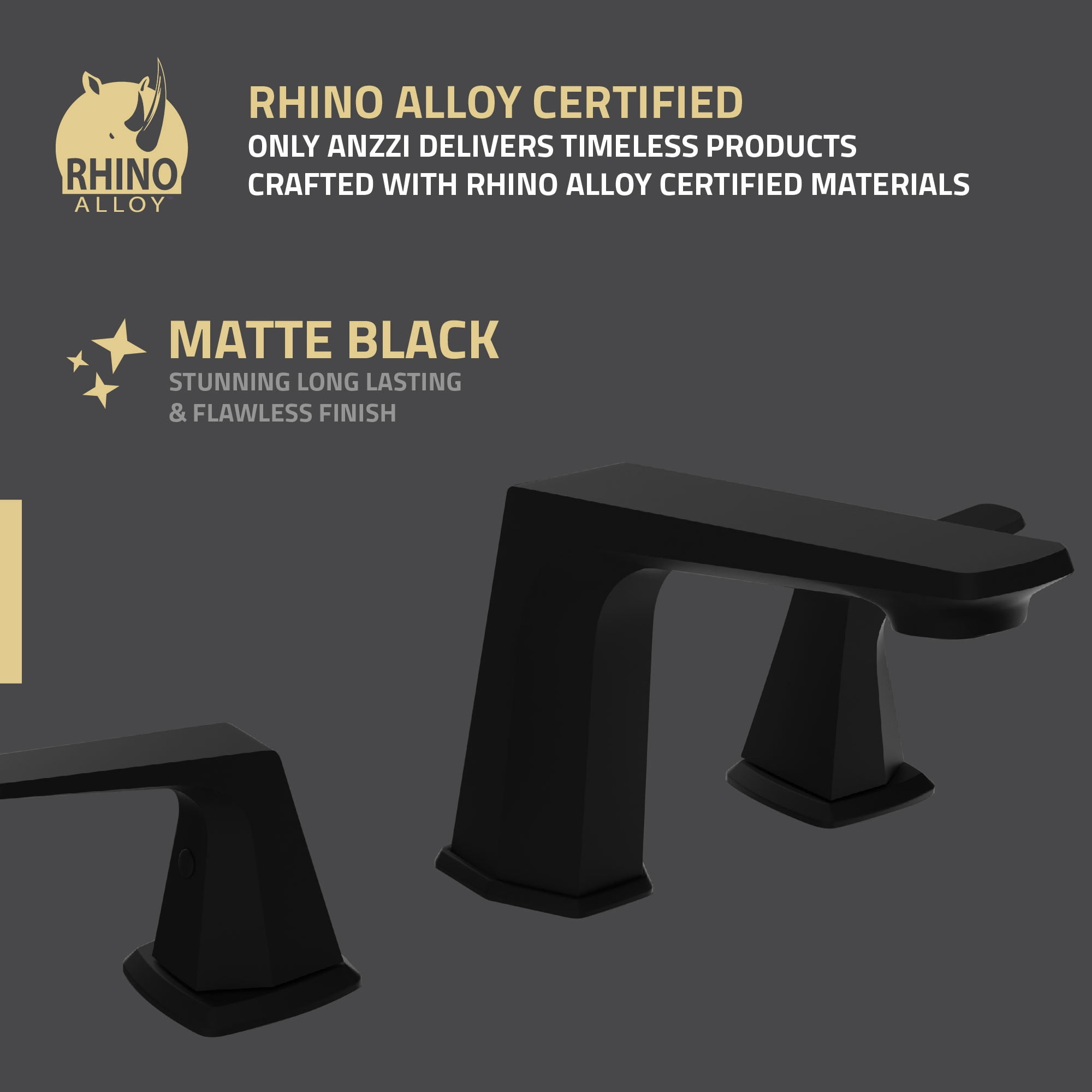 ANZZI 2-Handle 3-Hole 8 in. Widespread Bathroom Faucet With Pop-up Drain in Matte Black