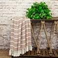 thumbnail image 2 of Parkland Collection Mio Rust Transitional Stripe Cotton Handloom Throw Blanket, Decorative Couch Throw, 50 x 60 in, 2 of 4