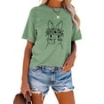 thumbnail image 2 of XCHQRTI Happy Easter Shirt for Women Short Sleeve Graphic Rabbit Cute Tshirt Letter Vintage Tee Shirt, 2 of 8