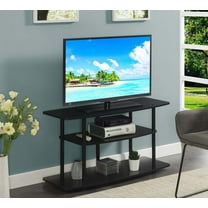 Convenience Concepts Designs2Go No Tools 3 Tier Wide TV Stand for TVs up to 46", Black/Black