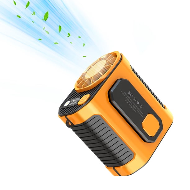Ventilador de cintura portátil, mini ventilador recargable de 5000 mAh, ventilador personal turbo manos libres con resistencia ultralarga, 100 niveles de velocidad del viento, ventilador de cintura co