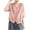 Pink, variant on Dealovy Cotton Linen Shirts for Women 3/4 Length Sleeve Shirts Button down Casual V Neck Soft Blouses Top