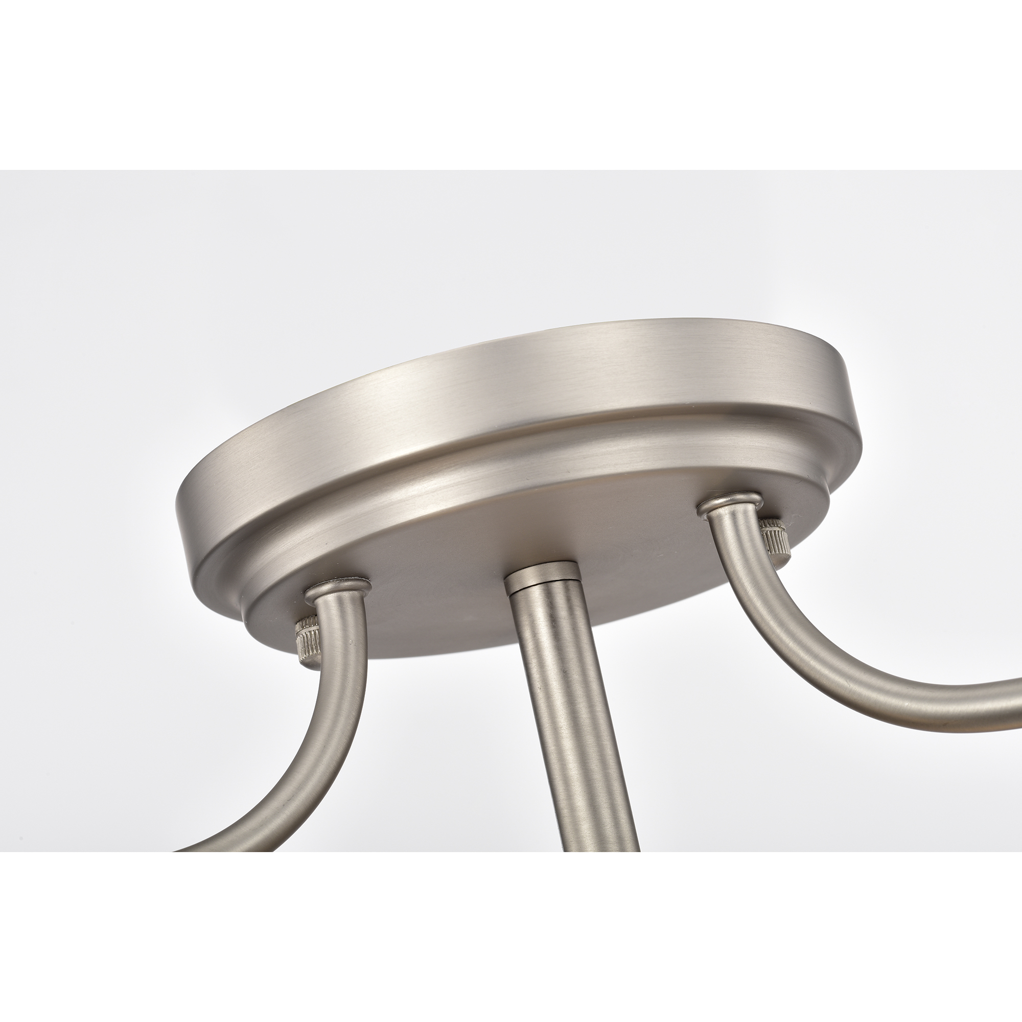 Warehouse of Tiffany Tayla Matte Satin Nickel 2-Light Metal & Glass Bowl Shade Semi-Flush Mount
