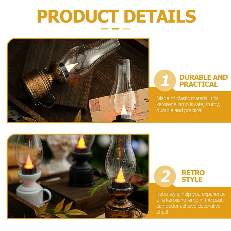 Portable Mini Kerosene Lantern Retro Oil Lamp Flameless Led Lamp