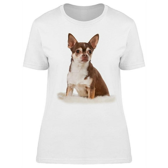 Cute Chihuahua Sitting On Cotton T-Shirt Women -Image by Shutterstock, Female Medium