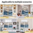 thumbnail image 6 of Blue Beige Kitchen Curtains Short 54 Inch Length, Coastal Vintage Modern Abstract Art Grommet Top Bedroom Living Room Curtains, Light Filtering Cafe Curtain Drapes 2 Panels Set 84''x54'', 6 of 9