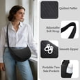 thumbnail image 5 of URSOFINE Quilted Puffer Hobo Bag for Women Men - Adjustable Strap Crescent Crossbody Shoulder Bag, Lightweight 2-Zipper Dumpling Casual Handbag with Multiple Pockets (Black), 5 of 7