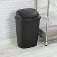 thumbnail image 3 of Sterilite Kitchen Trash Can, 7.5 Gallon Plastic Garbage Bin with Swing Top Lid, Black, 3 of 8