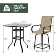 thumbnail image 3 of UDPATIO 5 Pieces Patio Swivel Bar Set, All Weather Outdoor High Top Bar Stool Bistro Set with 4 Bar Chairs and Glass Table for Home, Backyard, Garden, Lawn, Porch, 3 of 6