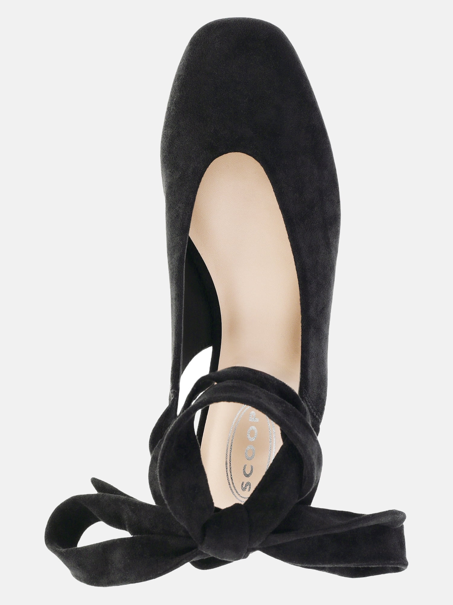 Scoop Women's Faux Suede Ankle Wrap Ballet Flats