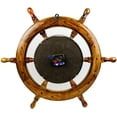 thumbnail image 2 of Nagina International Time's Wall Clock | Nautical Pirate's Ship Wheel | Premium Craft Gift (16 Inches), 2 of 6