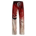 thumbnail image 3 of Trgacdwlo Womens Halloween Pj Pants Cute Pumpkin Graphics Wide Leg Sleeping Pants Women Drawstring Fall Winter Women's Pajama Bottoms, 3 of 6