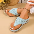 thumbnail image 5 of CHGBMOK Womens Slippers Casual Spring and Summer New Solid Color Thong Wedge Heel Flip Flops Sizes 43, 5 of 5