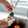 thumbnail image 4 of Wowow Kitchen Faucet Head Replacement Brushed Nickel, 3 Function Pull Out Spray Nozzle with 9 Adapters for Kitchen Sink Faucet，US Standard for Moen Kohler Delta Faucets G1/2 Male Connector, 4 of 7