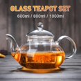 thumbnail image 1 of 800ml Stainless Steel Heat Resistant Glass Teapot With Strainer Filter Infuser Tea Pot, 1 of 4