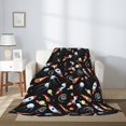 thumbnail image 2 of Rateoe Space Rocket Pattern Flannel Throw Blanket, Ultra-soft Blanket for Bed, Couch, Car, Hypoallergenic Anti-pilling blanket-40"x30"(Vertical), 2 of 6