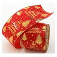 thumbnail image 4 of TopLLC Christmas Ribbon Wired, 2.5 inch x 2.2 Yards Glitter Red Gold Christmas Tree Wired Ribbon with Gold Edge, Christmas Tree Decorative Ribbon Christmas Decorations for Gift Wrapping Bow Wreath, 4 of 7