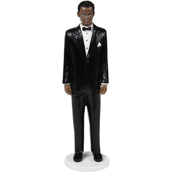Cake Topper 5.875"-Groom - African American, Pk 2, Wilton