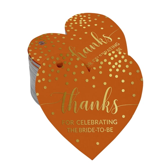 Inkdotpot Gold Foil Paper Hang Tags Thanks For Celebrating The Bride To Be Bridal Shower Favor Tags 100 Pieces