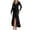 *Black, variant on ClodeEU Women's Long Formal Dresses ,Sparkly V-Neck Long Sleeve Dress with Back Zipper Evening Gowns Wine,Womens Plus M