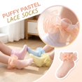 thumbnail image 5 of CHCNHAC 3 Pairs Beige Girls Lace Ruffle Socks, Soft Cotton Frilly Ankle Socks for Baby Toddler Infant, Cute Princess Style Daily Wear & Gift, 5 of 6