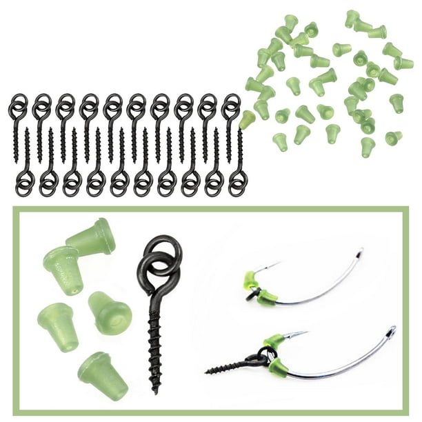 anzuelo de bloque Soledad Parada de anzuelo de pesca 20 piezas tornillos de cebo de Boilie roscados Verde