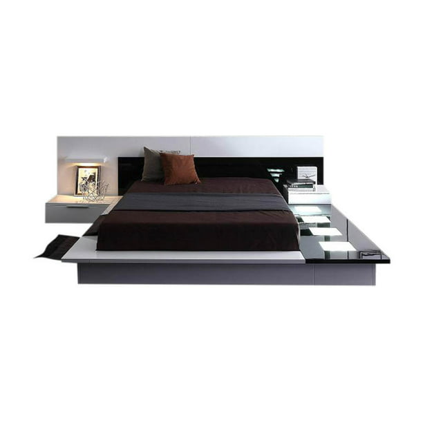 Modrest Impera Modern Platform Bed With, King Size Bed With Built In Nightstands