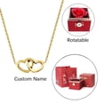 thumbnail image 2 of CAJA DE ROSAS ETERNAS - CON COLLAR GRABADO Y Caja de regalo de flores REALROSE Colgante de corazón Collar personalizado Regalo del día de San Valentín para ella, 2 of 5