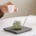 thumbnail image 1 of Ceramic Frog Incense Holder for Home Aromatherapy and Meditation - Minimalist Decor for Yoga and Relaxation, 1 of 9